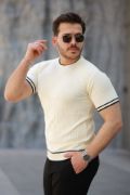 Erkek Jakarlı Ribanalı Kısa Kollu T-shirt resmi